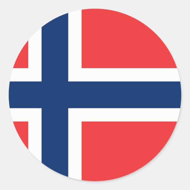 Sticker Rond Drapeau norvégien (Devant)