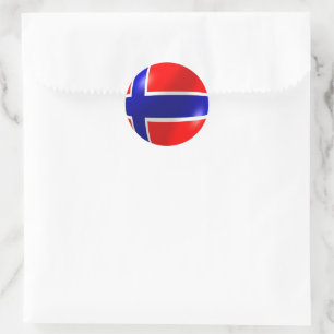 Sticker Rond Drapeau norvégien