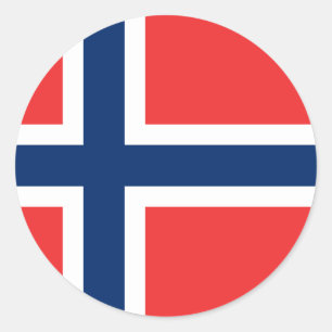 Sticker Rond Drapeau norvégien