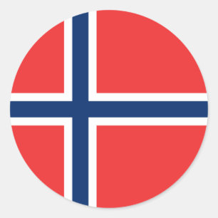 Sticker Rond Drapeau norvégien