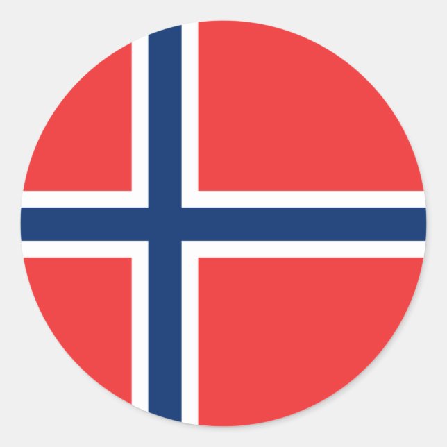 Sticker Rond Drapeau norvégien (Devant)