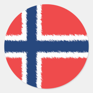 Sticker Rond Drapeau norvégien