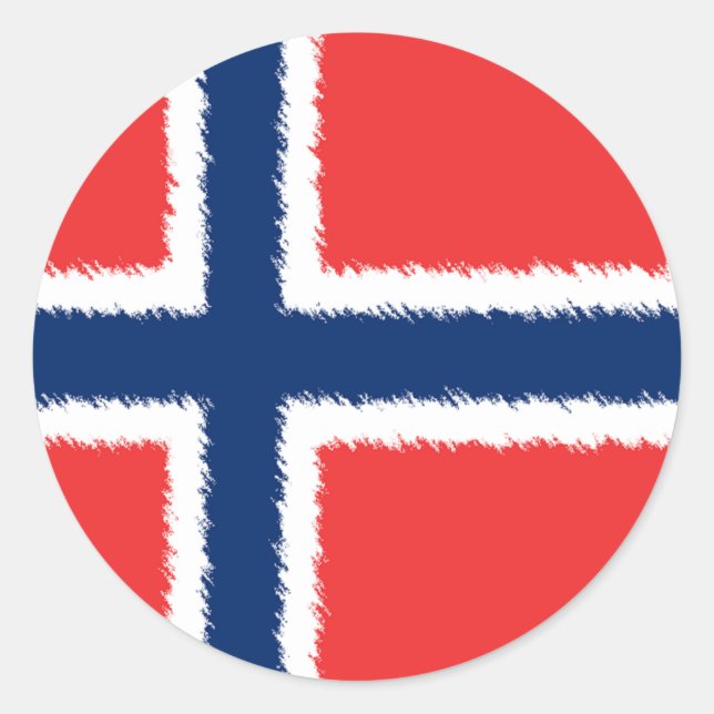 Sticker Rond Drapeau norvégien (Devant)