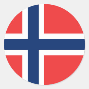 Sticker Rond Drapeau norvégien