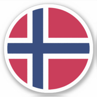 Sticker rond drapeau norvégien