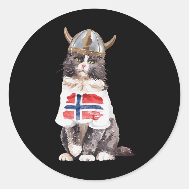 Sticker Rond Drapeau norvégien de la forêt (Devant)