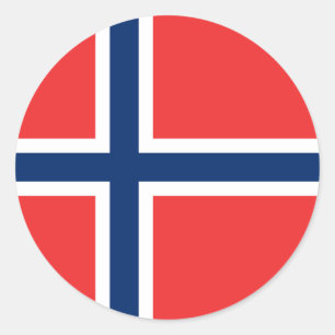 Sticker Rond Drapeau norvégien, Drapeau norvégien