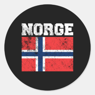 Sticker Rond Drapeau norvégien Norge