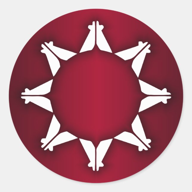 Sticker Rond Drapeau Oglala Lakota (Devant)