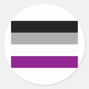 STICKER ROND DRAPEAU ORIGINAL ASEXUÉ