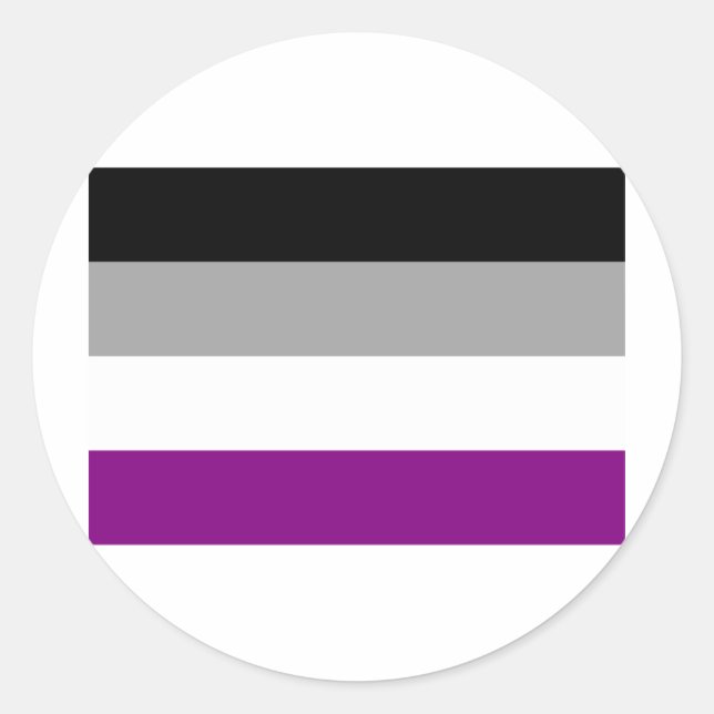 STICKER ROND DRAPEAU ORIGINAL ASEXUÉ (Devant)