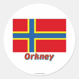 Sticker Rond Drapeau Orkney avec nom