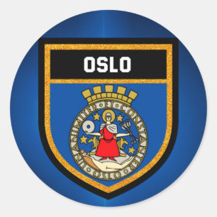Sticker Rond Drapeau Oslo