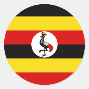 Sticker Rond Drapeau ougandais, Drapeau de l'Ouganda