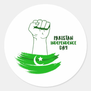 Sticker Rond Drapeau pakistanais pour l'indépendance