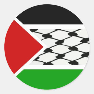 Sticker Rond Drapeau Palestine Keffiyeh