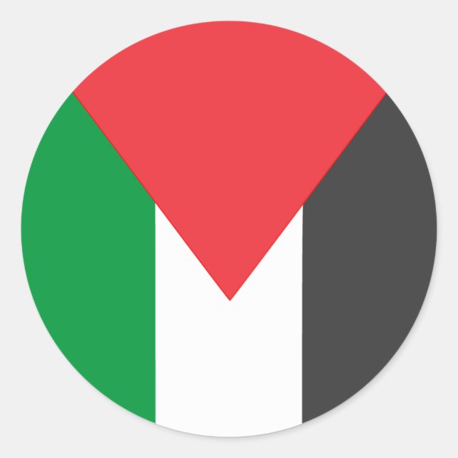 Sticker Rond Drapeau palestinien Libérez la Palestine customisé (Devant)