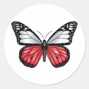 Sticker Rond Drapeau papillon de Pologne
