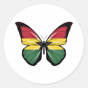 Sticker Rond Drapeau papillon du Ghana