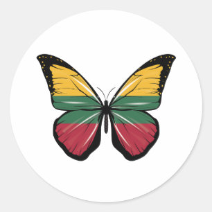 Sticker Rond Drapeau papillon lituanien
