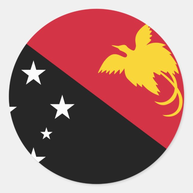Sticker Rond Drapeau Papouasie-Nouvelle-Guinée (Devant)