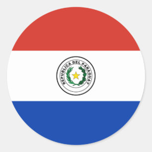 Sticker Rond Drapeau paraguayen, Drapeau du Paraguay