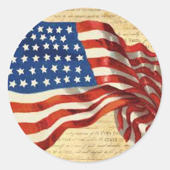 Sticker Rond Drapeau patriotique américain (Devant)