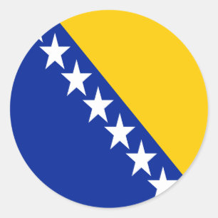 Sticker Rond Drapeau patriotique de Bosnie-Herzégovine