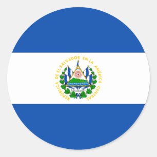 Sticker Rond Drapeau patriotique d'El Salvador
