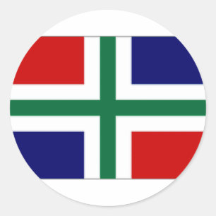 Sticker Rond Drapeau Pays-Bas Groningen