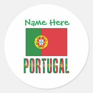 Sticker Rond Drapeau personnalisé du Portugal Patrimoine