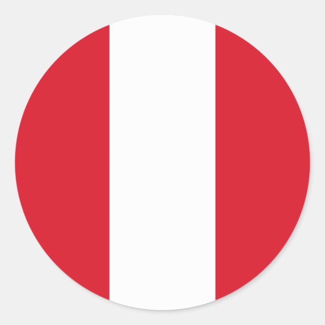 Sticker Rond Drapeau péruvien (Devant)