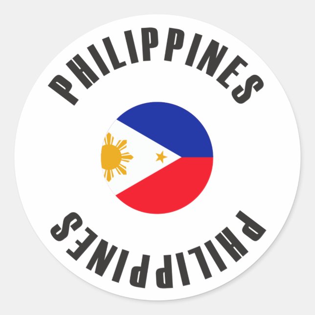 Sticker Rond Drapeau philippin (Devant)