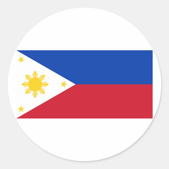 Sticker Rond Drapeau philippin, Drapeau national des îles Phili (Devant)