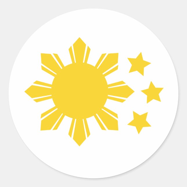 Sticker Rond Drapeau philippin - Fier d'être Pinoy ! (Devant)