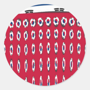 Sticker Rond Drapeau PolkaDot de Corée du Sud