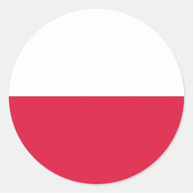 Sticker Rond Drapeau Pologne (Devant)