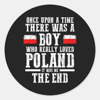 Sticker Rond Drapeau polonais