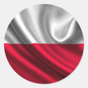 Sticker Rond Drapeau polonais de la Pologne
