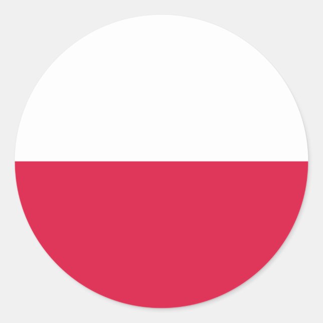 Sticker Rond Drapeau polonais, Drapeau de la Pologne (Devant)