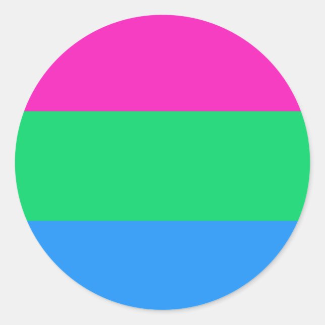 Sticker Rond Drapeau polysexuel (Devant)