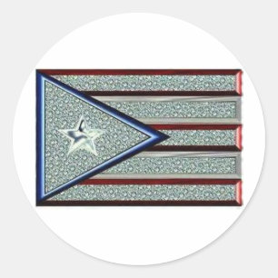 Sticker Rond Drapeau porto-ricain