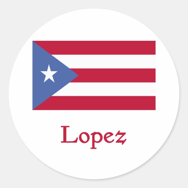 Sticker Rond Drapeau porto-ricain de Lopez (Devant)