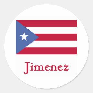 Sticker Rond Drapeau porto-ricain Jimenez