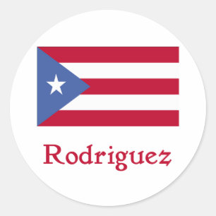 Sticker Rond Drapeau porto-ricain Rodriguez