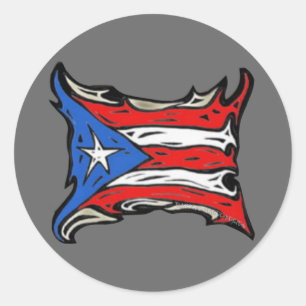 Sticker Rond Drapeau Porto Rico de Reggaeton