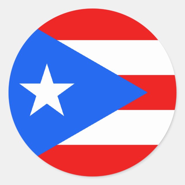 Sticker Rond Drapeau Porto Rico/Rican. États-Unis, États-Unis,  (Devant)