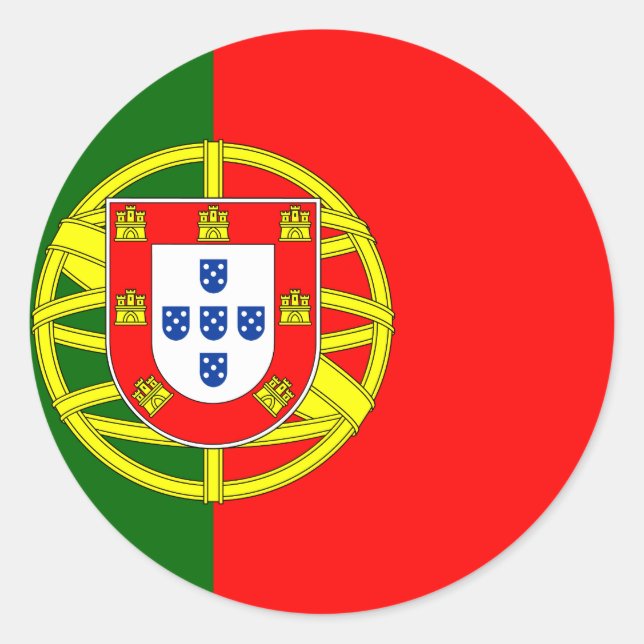 Sticker Rond Drapeau portugais (Devant)