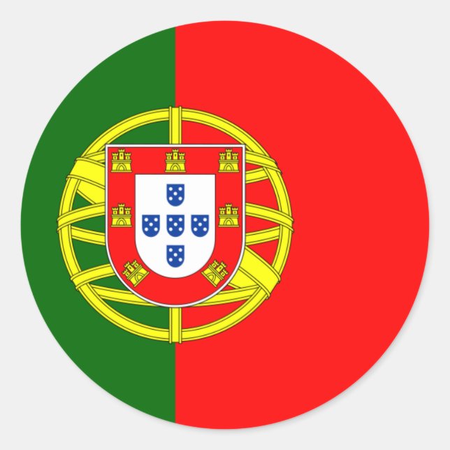 Sticker Rond Drapeau Portugal/Portugal (Devant)
