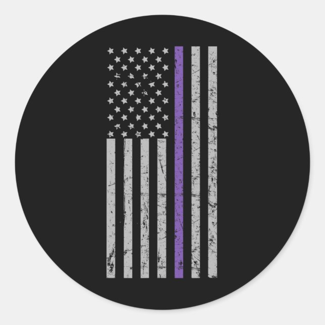 Sticker Rond Drapeau Purple Strip Souvenirs problème Heimer (Devant)